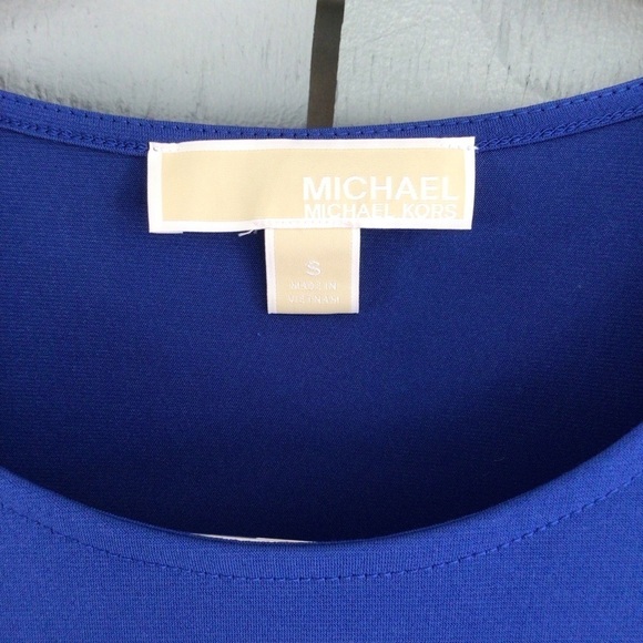 Michael Kors Cold Shoulder Blue Blouse - Picture 2 of 7